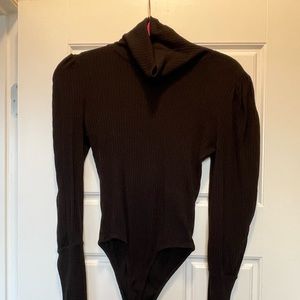 Black title neck bodysuit